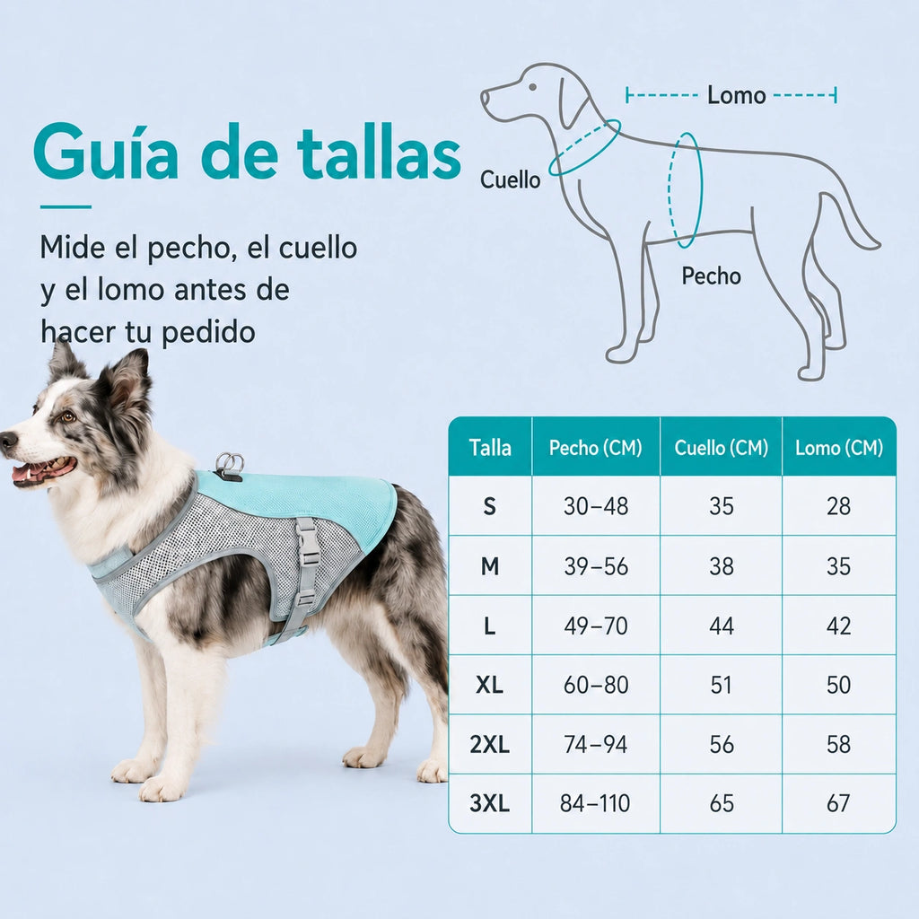 Chaleco refrigerante para perros — Chaqueta refrescante instantánea para cualquier raza