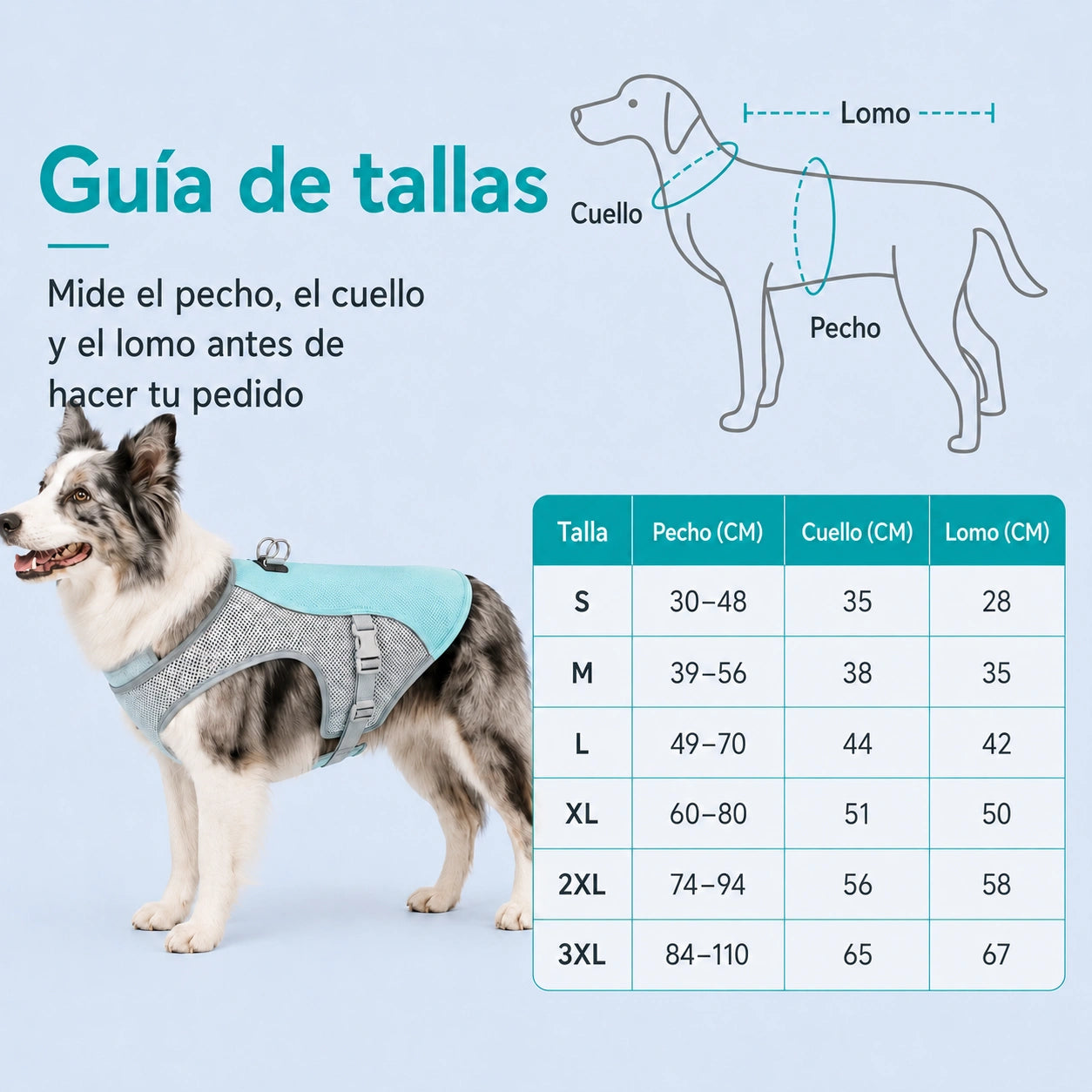 Chaleco refrigerante para perros — Chaqueta refrescante instantánea para cualquier raza